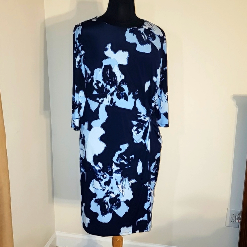 INC Abstract Blue Dress